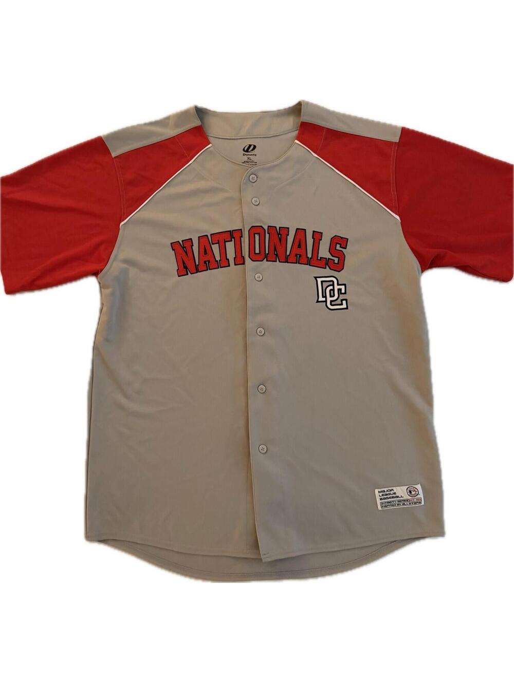 Washington DC Nationals MLB Jersey Grey/Red Men’s XL Baseball Ships Fast